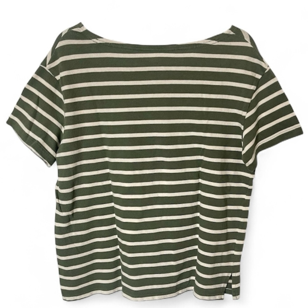 Striped Green and White Women's Top - Picture 2 of 2
